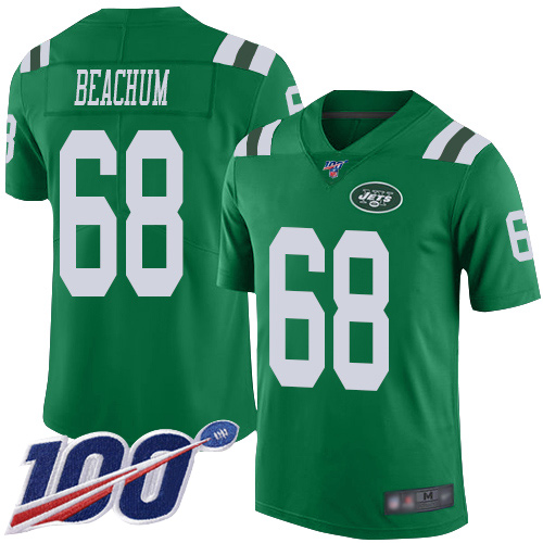 New York Jets Limited Green Youth Kelvin Beachum Jersey NFL Football 68 100th Season Rush Vapor Untouchable